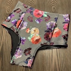 CLEO high waisted hot pants floral denim